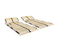 vidaXL Somieres de láminas con 28 listones 7 zonas 2 uds 70x200 cm