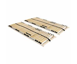 vidaXL Somieres de láminas con 28 listones 7 zonas 2 uds 70x200 cm