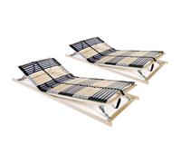 vidaXL Somieres de láminas con 42 listones 7 zonas 2 uds 70x200 cm