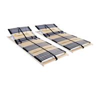 vidaXL Somieres de láminas con 42 listones 7 zonas 2 uds 80x200 cm