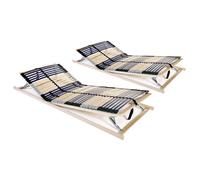 vidaXL Somieres de láminas con 42 listones 7 zonas 2 uds 80x200 cm