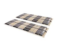 vidaXL Somieres de cama 2 unidades 42 láminas 7 zonas ajustables 90x200 cm
