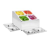 vidaXL Soporte bandeja Gastronorm con 4 bandejas 1/6 acero inoxidable