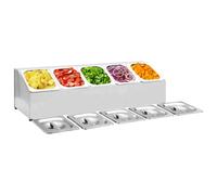 vidaXL Soporte bandeja Gastronorm con 5 bandejas 1/6 acero inoxidable