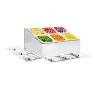 vidaXL Soporte bandeja Gastronorm con 6 bandejas 1/6 acero inoxidable
