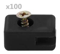 vidaXL Soporte de alambre valla con tornillo 100 sets gris antracita
