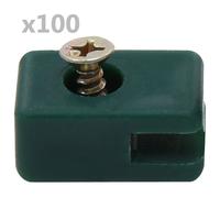 vidaXL Soporte de alambre valla de jardín con tornillo 100 sets verde