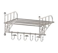 vidaXL Soporte de equipaje con perchas de pared aluminio