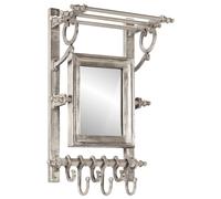 vidaXL Soporte de equipaje con perchas de pared aluminio