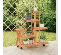 vidaXL Soporte de flores con ruedas madera maciza abeto 95x25x101 cm
