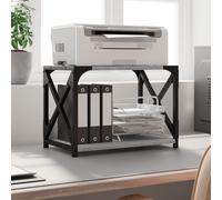 vidaXL Soporte de Impresora 2 Niveles, Estante para Impresora de Escritorio, Organizador de Archivos, Estante de Almacenamiento, Gris Sonoma