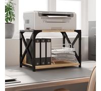 vidaXL Soporte de impresora 2 niveles roble Sonoma 44x26x31,5 cm