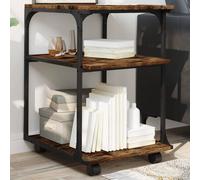 vidaXL Soporte de impresora 3 niveles roble ahumado 43x48x64 cm