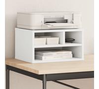 vidaXL Soporte de impresora Madera de ingeniería 40x32x22,5 cm Blanco con almacenamiento