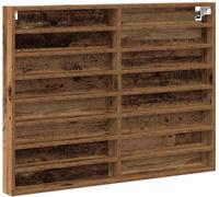 vidaXL Soporte de pared para vitrina, madera reciclada, 100 x 8,5 x 75 cm, material de madera
