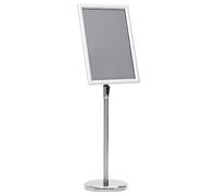vidaXL Soporte de pie para carteles A3 – Panel publicitario, aleación de aluminio plateado