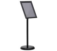 vidaXL Soporte de pie para carteles A4 de aleación de aluminio negro