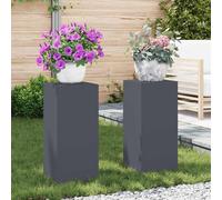 vidaXL Soporte de plantas 2 uds. Gris antracita 24 x 24 x 55 cm