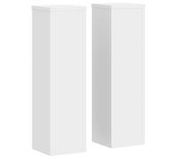 vidaXL Soporte de plantas 2 uds Madera ingeniería 17x17x60 cm Blanco