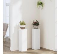 vidaXL Soporte de plantas 2 uds Madera ingeniería 17x17x60 cm Blanco