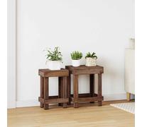 vidaXL Soporte de plantas 2 uds. Marrón 70 x 11 x 27 cm