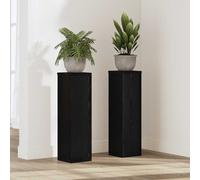 vidaXL Soporte de plantas Estante alto moderno 2 piezas Roble Negro 17x17x60 cm