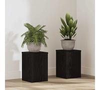 vidaXL Soporte para plantas 2 uds Roble Negro 20x20x30 cm – Estante moderno y versátil