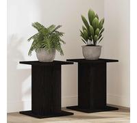 vidaXL Soporte de plantas 2 uds. Roble Negro 30 x 30 x 40 cm