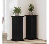 vidaXL Soporte de Plantas Roble Negro 33 x 33 x 100 cm, Soporte Moderno para Plantas, Duradero y Decorativo, Ideal para jardín, terraza, Interior o Exterior