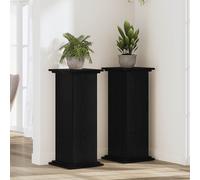 vidaXL Soporte de plantas Roble Negro 33 x 33 x 80 cm – Moderno y resistente
