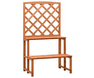 vidaXL Soporte de plantas y enrejado abeto macizo naranja 70x42x120 cm