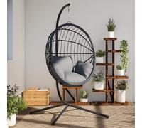 vidaXL Soporte de silla colgante huevo sin cesta acero negro