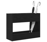 vidaXL Soporte de Sombrilla Roble Negro 65 x 24 x 50 cm, Almacenamiento para Pasillo, Soporte Rectangular para Paraguas, Organizador Moderno, solución práctica en casa