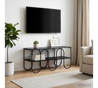 vidaXL Soporte de TV 100 x 40 x 50 cm Roble Negro Madera de ingeniería