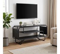 vidaXL Soporte de TV 98 x 36 x 45 cm Roble Negro Madera de ingeniería