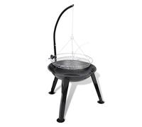 vidaXL Soporte para barbacoa de carbón colgante redondo