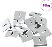 vidaXL Soporte para espejo, níquel, 340 unidades, 35 x 30 x 8,3 mm, acero