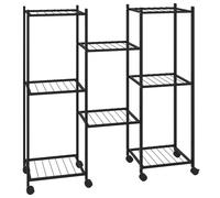 vidaXL Soporte para Flores Hierro Negro Altas Estantería Soporte Modelo Con rueda, Sin rueda