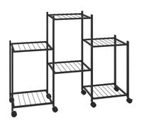 vidaXL Soporte para Flores Hierro Negro Estantería Altas Soporte Modelo Con rueda, Sin rueda