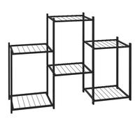 vidaXL Soporte para Flores Hierro Negro Estantería Altas Soporte Modelo Con rueda, Sin rueda