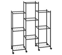 vidaXL Soporte para Flores Hierro Negro Plantas Estantería Altas 83x25x100 cm Modelo Con rueda, Sin rueda