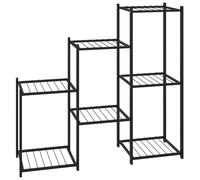 vidaXL Soporte para Flores Hierro Negro Tendedero Estantería Planta Modelo Con rueda, Sin rueda