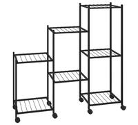 vidaXL Soporte para Flores Hierro Negro Tendedero Estantería Planta Modelo Con rueda, Sin rueda