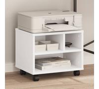 vidaXL Soporte para impresora con ruedas y almacenamiento 41x32x34,5 cm Blanco