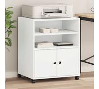 vidaXL Soporte para impresora con ruedas blanco 60x48x74 cm