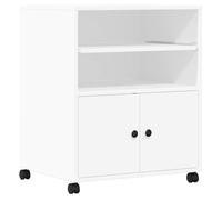 vidaXL Soporte para impresora con ruedas Blanco 60x48x74 cm con almacenamiento
