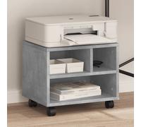 vidaXL Soporte para impresora con ruedas gris hormigón 41x32x34,5 cm