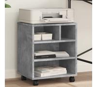 vidaXL Soporte para impresora con ruedas gris hormigón 41x32x48 cm
