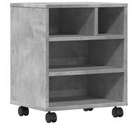 vidaXL Soporte para Impresora con Ruedas Gris hormigón 41x32x48 cm, Mesa de Impresora, Mesa de Impresora de computadora, Soporte de Impresora con Almacenamiento