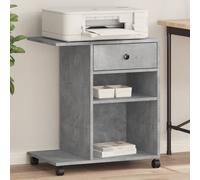 vidaXL Soporte para impresora con ruedas gris hormigón 60x40x68,5 cm